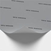 スタイリッシュなモダンデザインの名前 | グレー＆ブラック ラッピングペーパー (角)