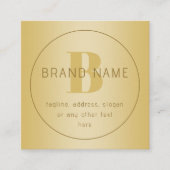 スタイリッシュなモダンミニマルゴールドのリターンアドレス エンクロージャーカード (正面)