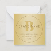 スタイリッシュなモダンミニマルゴールドのリターンアドレス ノートカード (正面)