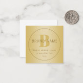 スタイリッシュなモダンミニマルゴールドのリターンアドレス ノートカード (正面/裏面インサイチュ)