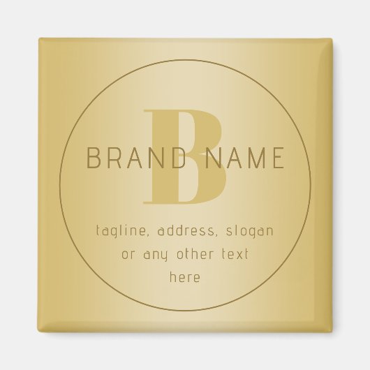 スタイリッシュなモダンミニマルゴールドのリターンアドレス マグネット (正面)