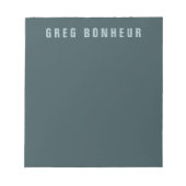 スタイリッシュなモダン名 | 青灰色 ノートパッド (正面)