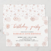 スタイリッシュなモダン50歳、60歳の誕生日パーティー 招待状 (正面/裏面)