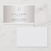 スタイリッシュなモノグラムのお洒落なデザインのサロンの銀のモダン 名刺 (正面/裏面)