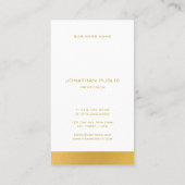 スタイリッシュなモノグラムのエレガントでモダンな金ゴールドのテンプレート 名刺 (裏面)