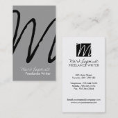 スタイリッシュなモノグラムの名刺 名刺 (正面/裏面)