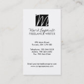 スタイリッシュなモノグラムの名刺 名刺 (裏面)