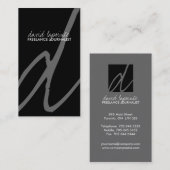 スタイリッシュなモノグラムの名刺 名刺 (正面/裏面)