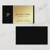 スタイリッシュなモノグラムの白および金ゴールドの明白な贅沢 名刺 (正面/裏面)