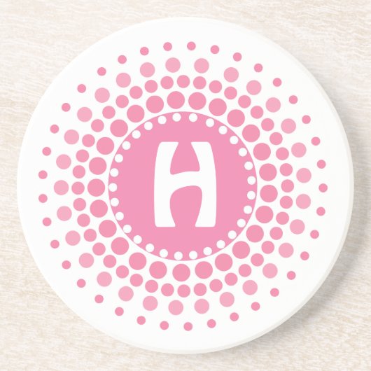 スタイリッシュなモノグラムの石のコースター コースター (正面)