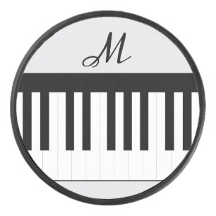 スタイリッシュなモノグラム・ミュージック柄 ピアノ鍵盤 アイスホッケーパック