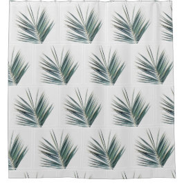 スタイリッシュなヤシの木の緑はシャワー・カーテンを残します シャワーカーテン