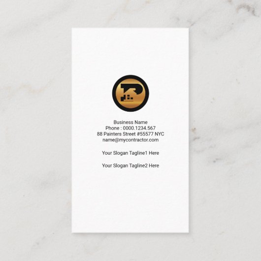 スタイリッシュなレトロのブラウンの家ペンキの仕事ペインター 名刺 (裏面)