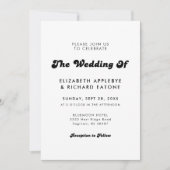 スタイリッシュなレトロブラック&ホワイトの結婚式 招待状 (正面)