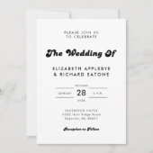 スタイリッシュなレトロブラック&ホワイトの結婚式 招待状 (正面)