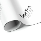 スタイリッシュなレトロモダン テキスト | 黒と白 ラッピングペーパー (ロールコーナー)