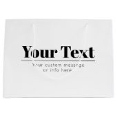 スタイリッシュなレトロモダン テキスト | 黒と白 ラージペーパーバッグ (正面)