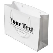 スタイリッシュなレトロモダン テキスト | 黒と白 ラージペーパーバッグ (裏面アングル)