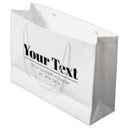 スタイリッシュなレトロモダン テキスト | 黒と白 ラージペーパーバッグ