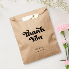 スタイリッシュなレトロモノクロのウェディングギフトバッグ フェイバーバッグ