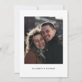 スタイリッシュなレトロモノクロ写真の結婚式 セーブザデート (裏面)