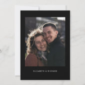 スタイリッシュなレトロモノクロ写真の結婚式 セーブザデート (裏面)