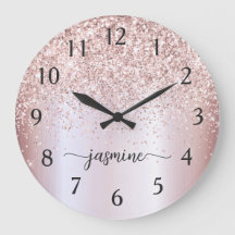 スタイリッシュなローズゴールドのグリッター付きモノグラム名前の署名