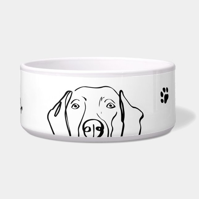 スタイリッシュなワイマラナー：あなただけのテキスト、あなたのスタイル ボウル (正面)