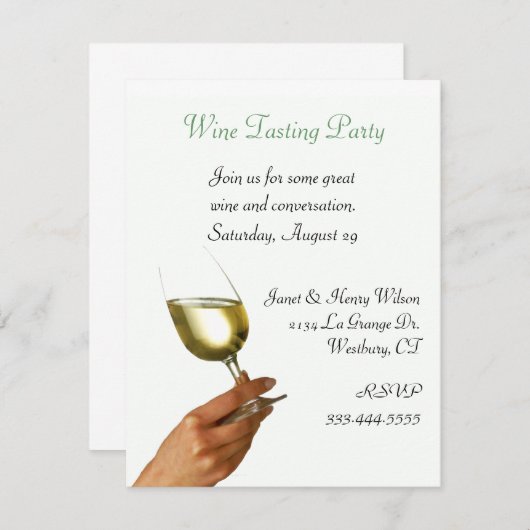 スタイリッシュなワインの試飲のパーティの招待状 招待状 (正面/裏面)