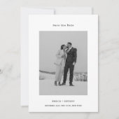 スタイリッシュなワンフォトタイプライターミニマリスト セーブザデート (正面)