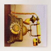 スタイリッシュなヴィンテージのアンティークの電話 ジグソーパズル (横)