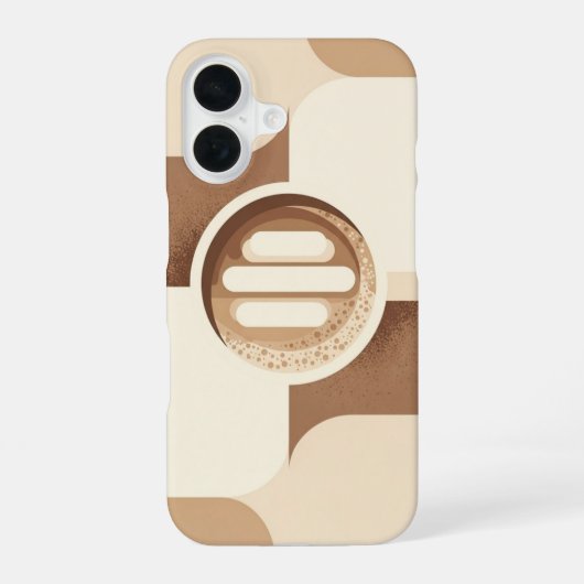 スタイリッシュなヴィンテージカプチーノ iPhone 16ケース (裏面)