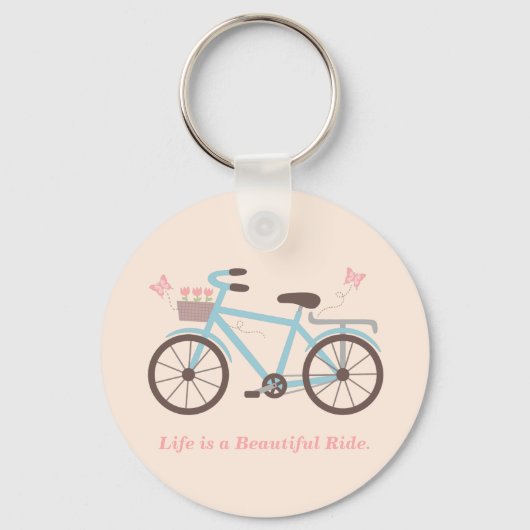 スタイリッシュな人生は美しい自転車の旅の引用 キーホルダー (正面)