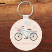 スタイリッシュな人生は美しい自転車の旅の引用 キーホルダー (正面)