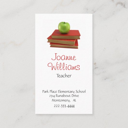 スタイリッシュな先生の名刺 予約カード (正面)