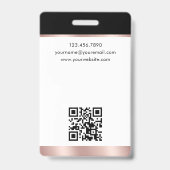 スタイリッシュな公証人写真QR IDブラックローズゴールド バッジ (裏面)