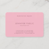 スタイリッシュな円形にされた淡いピンクのシンプルな設計のテンプレート 名刺 (裏面)