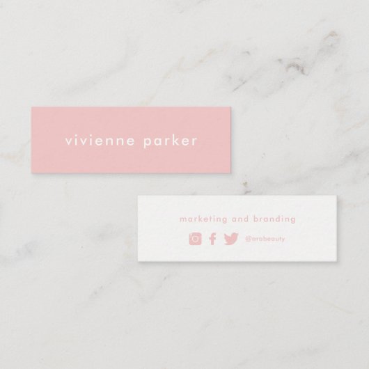 スタイリッシュな千年のピンク|の会合媒体のネットワーキング スキニー名刺 (正面/裏面)