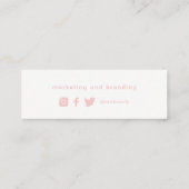 スタイリッシュな千年のピンク|の会合媒体のネットワーキング スキニー名刺 (裏面)