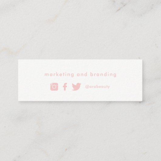 スタイリッシュな千年のピンク|の会合媒体のネットワーキング スキニー名刺 (裏面)