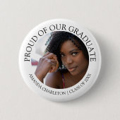 スタイリッシュな卒業生自慢のバッジ | 写真 缶バッジ (正面)