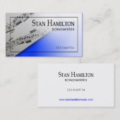 スタイリッシュな名刺-ソングライター"楽譜" 名刺 (正面/裏面)