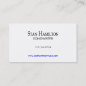 スタイリッシュな名刺-ソングライター"楽譜" 名刺 (裏面)