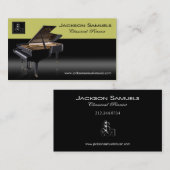 スタイリッシュな名刺-万能"ピアニストIつ" 名刺 (正面/裏面)