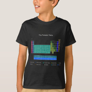スタイリッシュな周期表-青及び黒 Tシャツ