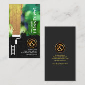 スタイリッシュな壁のグランジで黒いレンガ壁の便利屋 名刺 (正面/裏面)