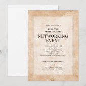 スタイリッシュな大理石の背景のネットワーキングイベント 招待状 (正面/裏面)