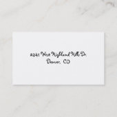 スタイリッシュな女の子のエンクロージャカード コーリングカード (裏面)