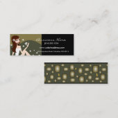 スタイリッシュな女性-小企業カード(プロフィールカード) スキニー名刺 (正面/裏面)