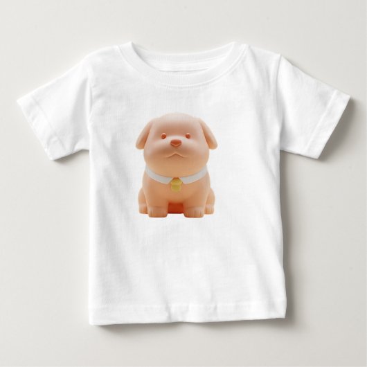 スタイリッシュな子犬キャラクター ベビーTシャツ (正面)
